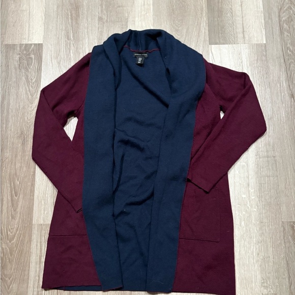 Adrienne Vittadini Sweaters - Adrienne Vittadini Burgundy and Navy Cardigan